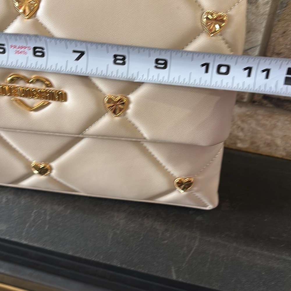 NWT Love Moschino Cream Quilted Handbag - Picture 4 of 6